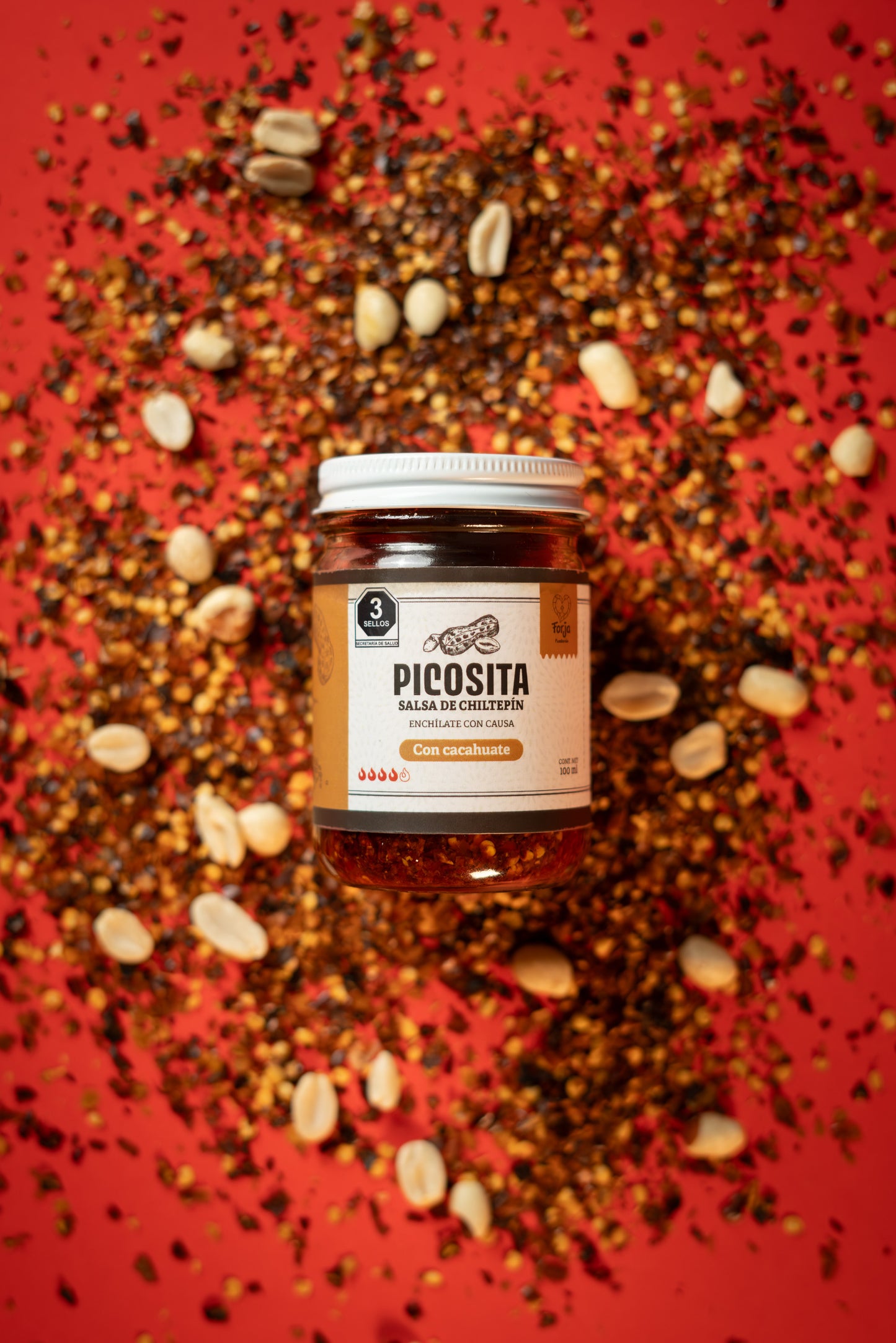 Salsa de chiltepín con cacahuate