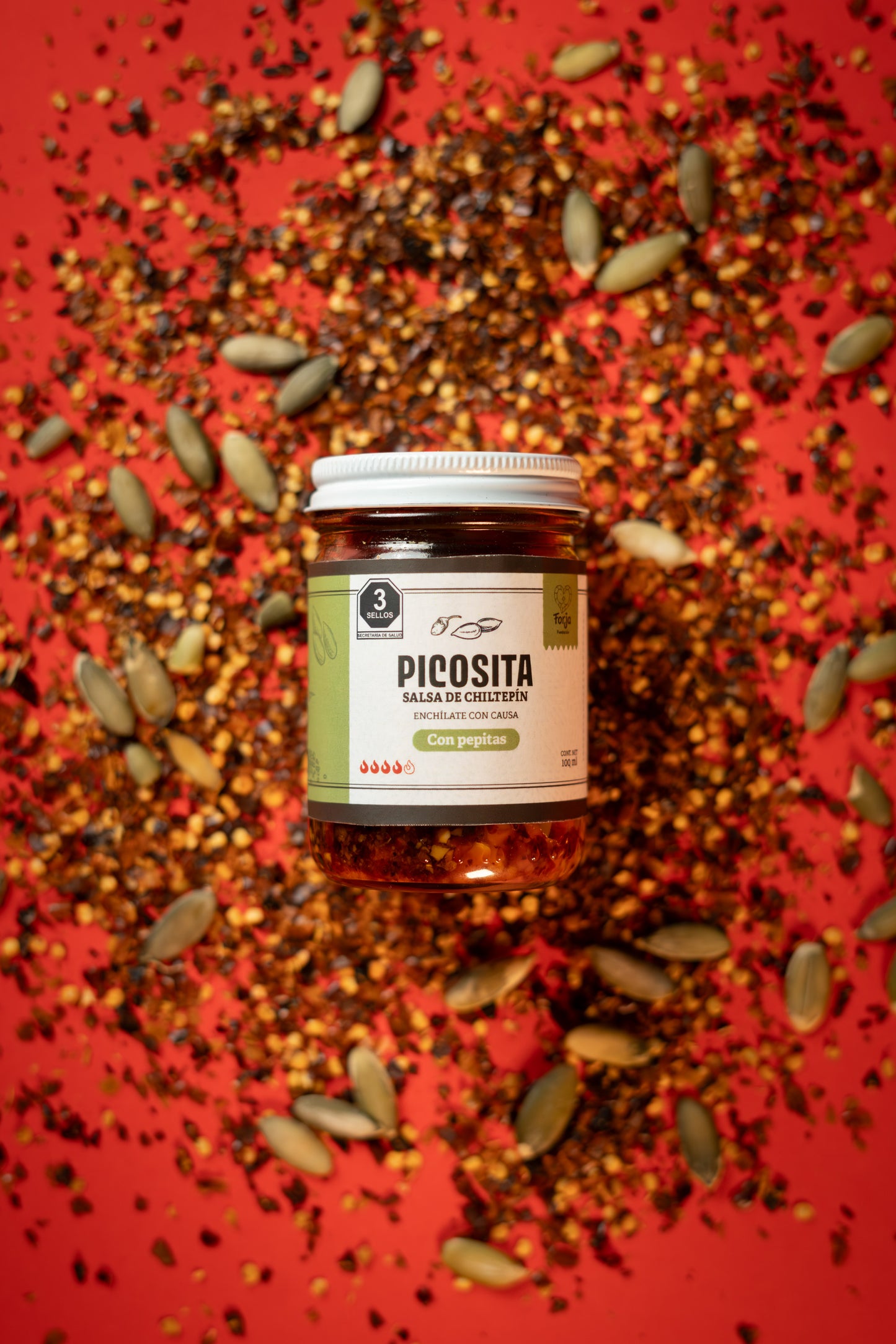 Salsa de chiltepín con pepita